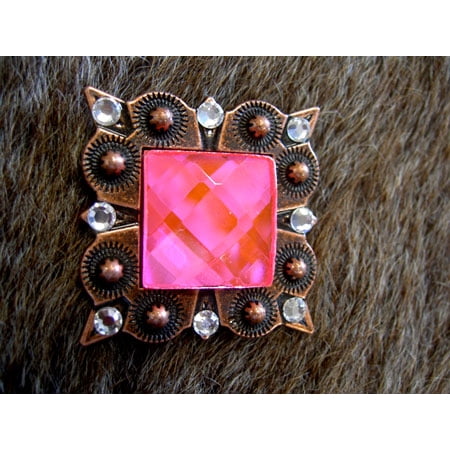 4 Conchos Rhinestone Crystals Horse Saddle Tack Bling Western Berry Pink CO122