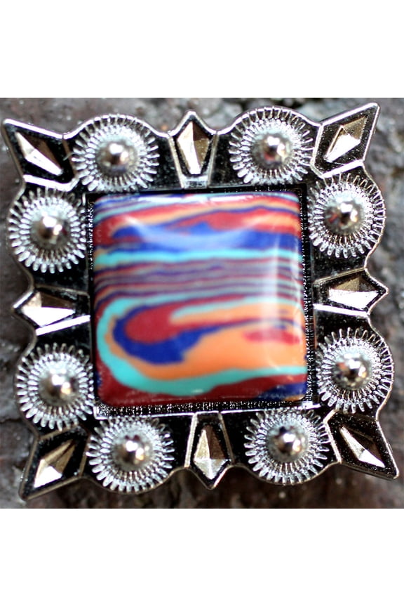 4 Conchos Rhinestone Horse Saddle Western Berry 1" CO110
