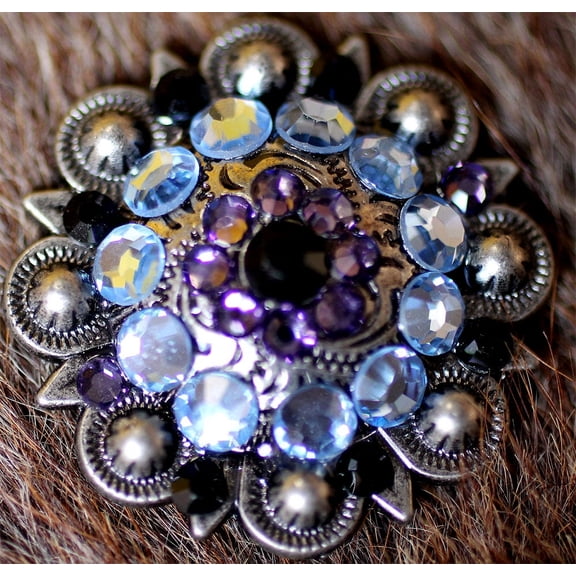 4 Conchos Rhinestone Horse Saddle Western Berry Blue CO16