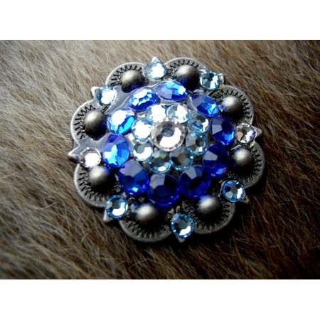 4 Conchos Rhinestone Horse Saddle Western Berry Blue CO39