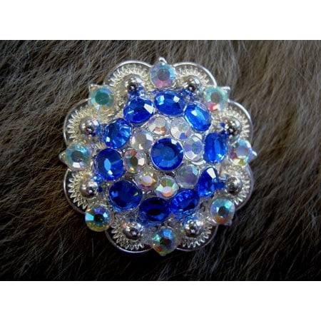 4 Conchos Rhinestone Horse Saddle Western Berry Blue CO43