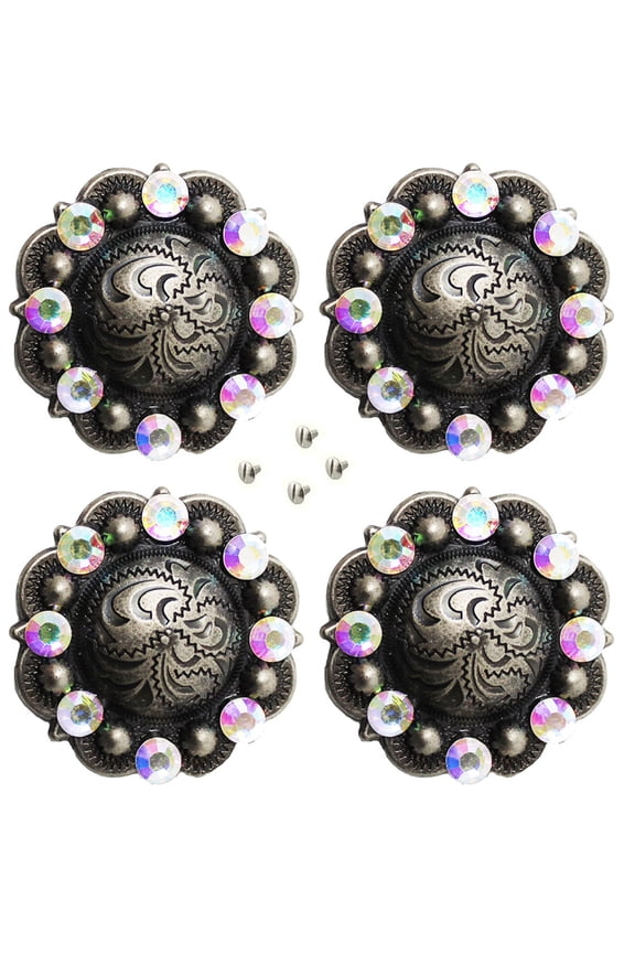 4 Conchos Rhinestone Horse Saddle Western  Berry CO175