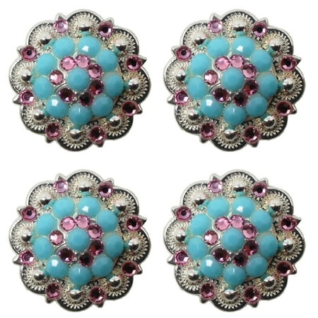 4 Conchos Rhinestone Horse Saddle Western Berry CO53