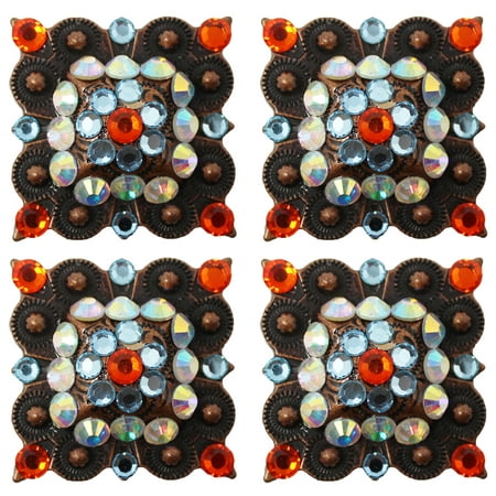 4 Conchos Rhinestone Horse Saddle Western Berry CO78