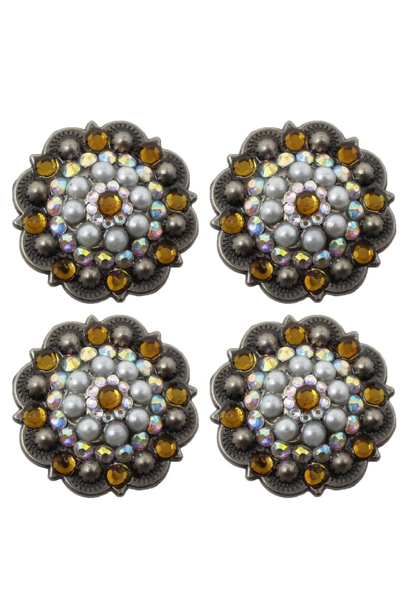 4 Conchos Rhinestone Horse Saddle Western Bridle Berry Co178