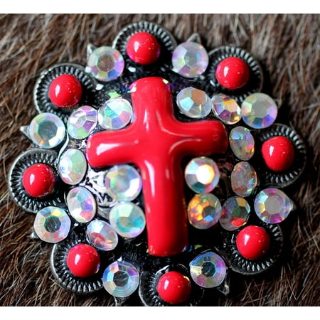 4 Conchos Rhinestone Horse Saddle Western Bridle Berry Co181