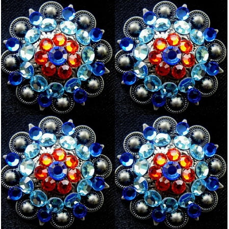 4 Conchos Rhinestone Horse Saddle Western Bridle Co38