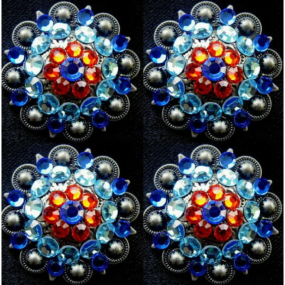 4 Conchos Rhinestone Horse Saddle Western Bridle Co38