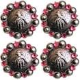 thumbnail image 1 of 4 Conchos Rhinestone Horse Saddle Western  Pink Berry CO518, 1 of 2