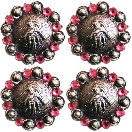 4 Conchos Rhinestone Horse Saddle Western Pink Berry CO518