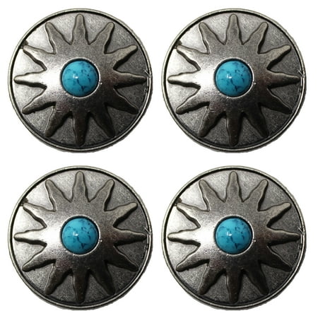 4 Conchos Rhinestone Horse Saddle Western Turquoise CO95