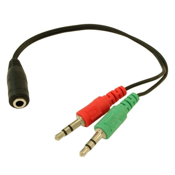 4 Conductor TRRS F to 2x3.5mm M Audio/Microphone (Android) Breakout Cable
