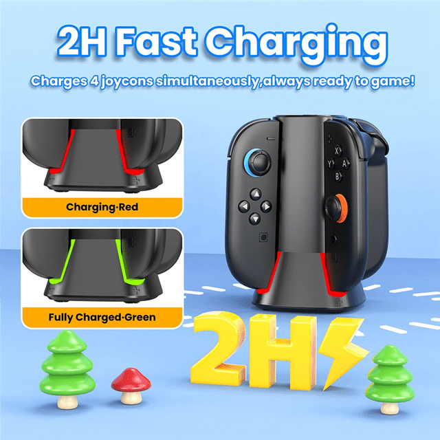 4 Controller For Charging Dock With Fast Charge 4 Slot For Switch 2 J ...