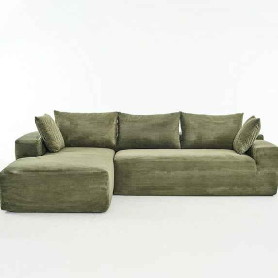 4 Corduroy Living Room - 108*68 Inch Extra Large Modular , Minimalist With Deep Seat And Luxury Materials Corduroy, Firm Support Easy Maintenance