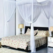 4 Corner Post Bed Canopy Curtain Net Bedroom Canopy Curtain for Full/Queen/King Size Bed, 74.8x82.6x94inch