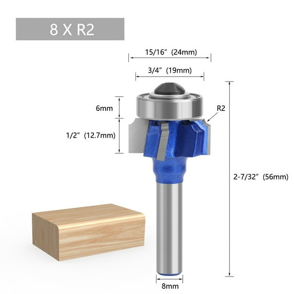 4 Corner Router Bit Corner Router Bit Woodworking Projects Optional R1 R2 R3 Totally Enclosed Bearing Four Teeth Trimming