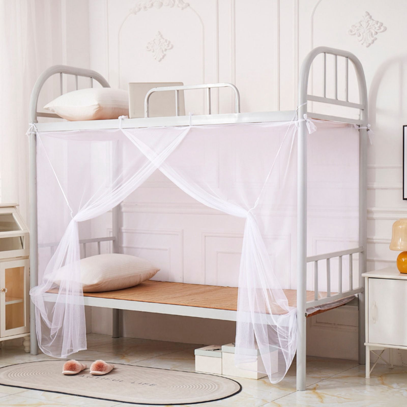 4 Corners Mosquito Net for Mosquiteros para Camas Bed Canopies Netting Bed Drapes Rectangular Mosquito Mesh for Camping Home Outdoor Travel