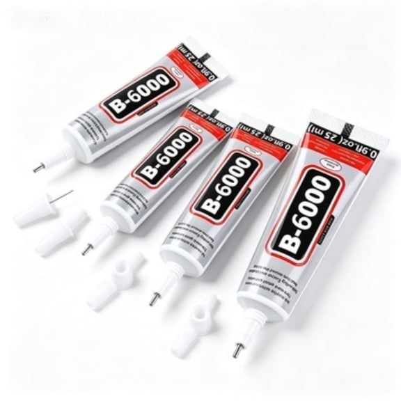 4 Count 110ml B6000 Clear Multi-Purpose Adhesive Craft Glue, Precision Tip Design for Rhinestones Inlay, Jewelry Making, Phone Repair, Fabric, Wood and DIY Art Projects