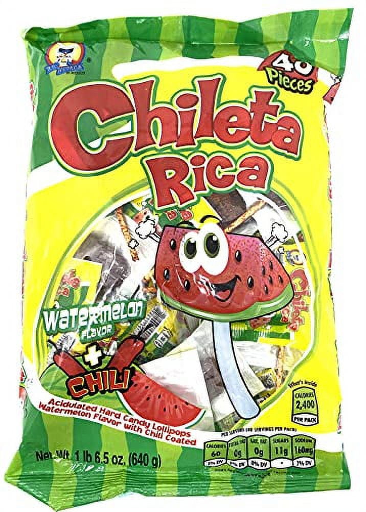 4 Count 40 Watermelon Chile Lollipops Sandia Con Chile Pale Palas Mexican Candy