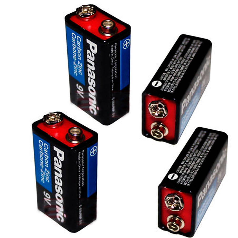 4 Count 9V Panasonic Carbon Zinc Batteries Long Lasting Battery 9 Volt Multi Use