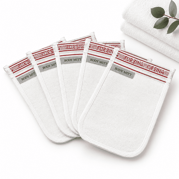 4 Count Bath Hammam Mitt Scrubber for Dead Dry Skin and Spray Tan Removal