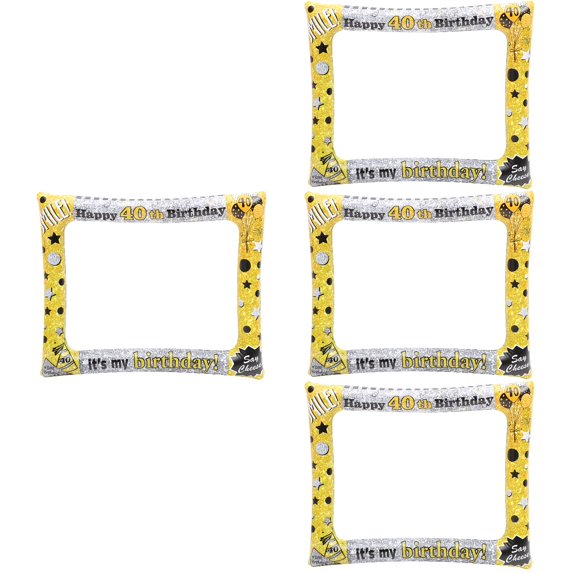 4 Count Birthday Inflatable Photo Frame DIY Booth Balloons Christmas Gingerbread