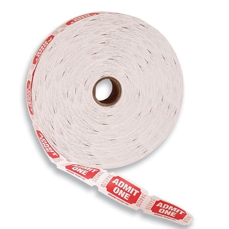 4 Count Bulk Pack Ticket Roll - 50/50 Red/Bl/Or/Gr