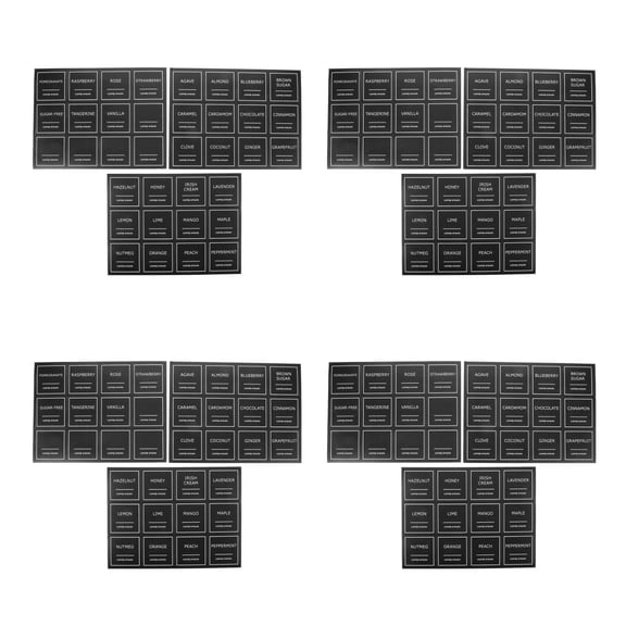 4 Count Coffee Label Syrup Bottle Beverages Container Syrups for Drinks Black