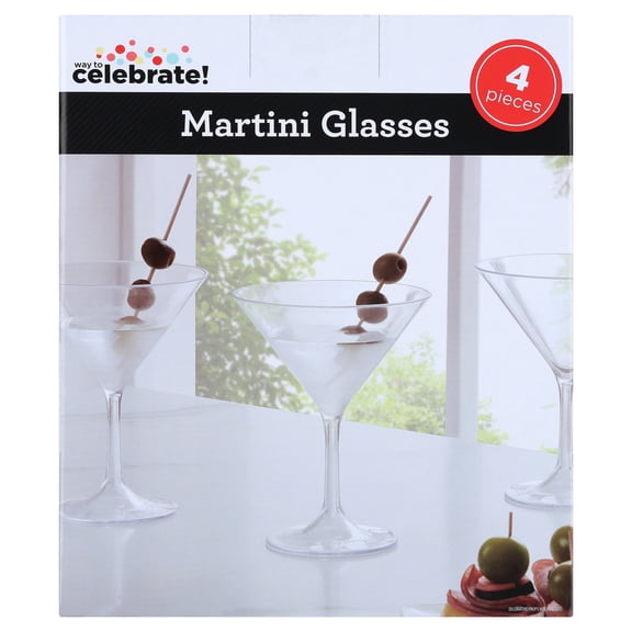 4 Count, Disposable Martini Glasses, by Way To Celebrate