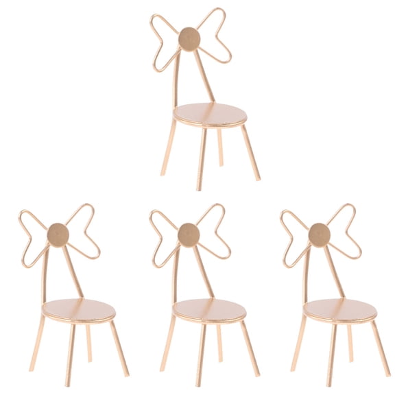 4 Count Dollhouse Chair Miniature Bedroom Furniture Model