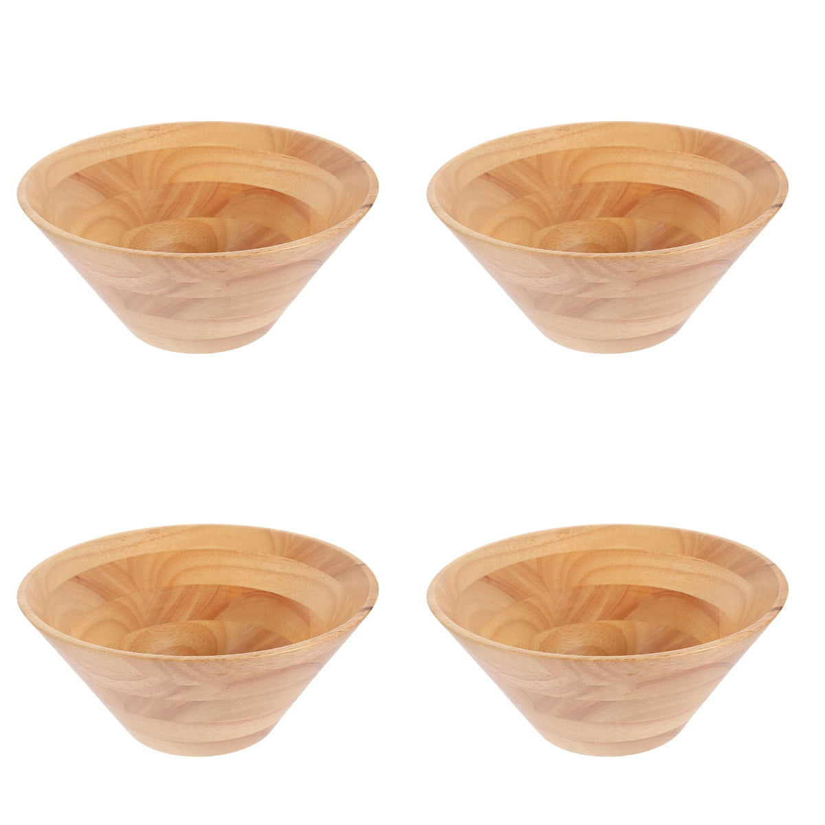 4 Count Extra Large Wood Bowl Fruit Bowl Wooden Salad Bowl 14.00X14.00X5.80CM