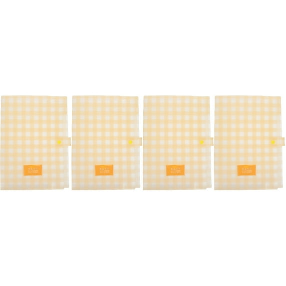 4 Count File Holder Storage Bin with Lid Organizer Cube Yellow