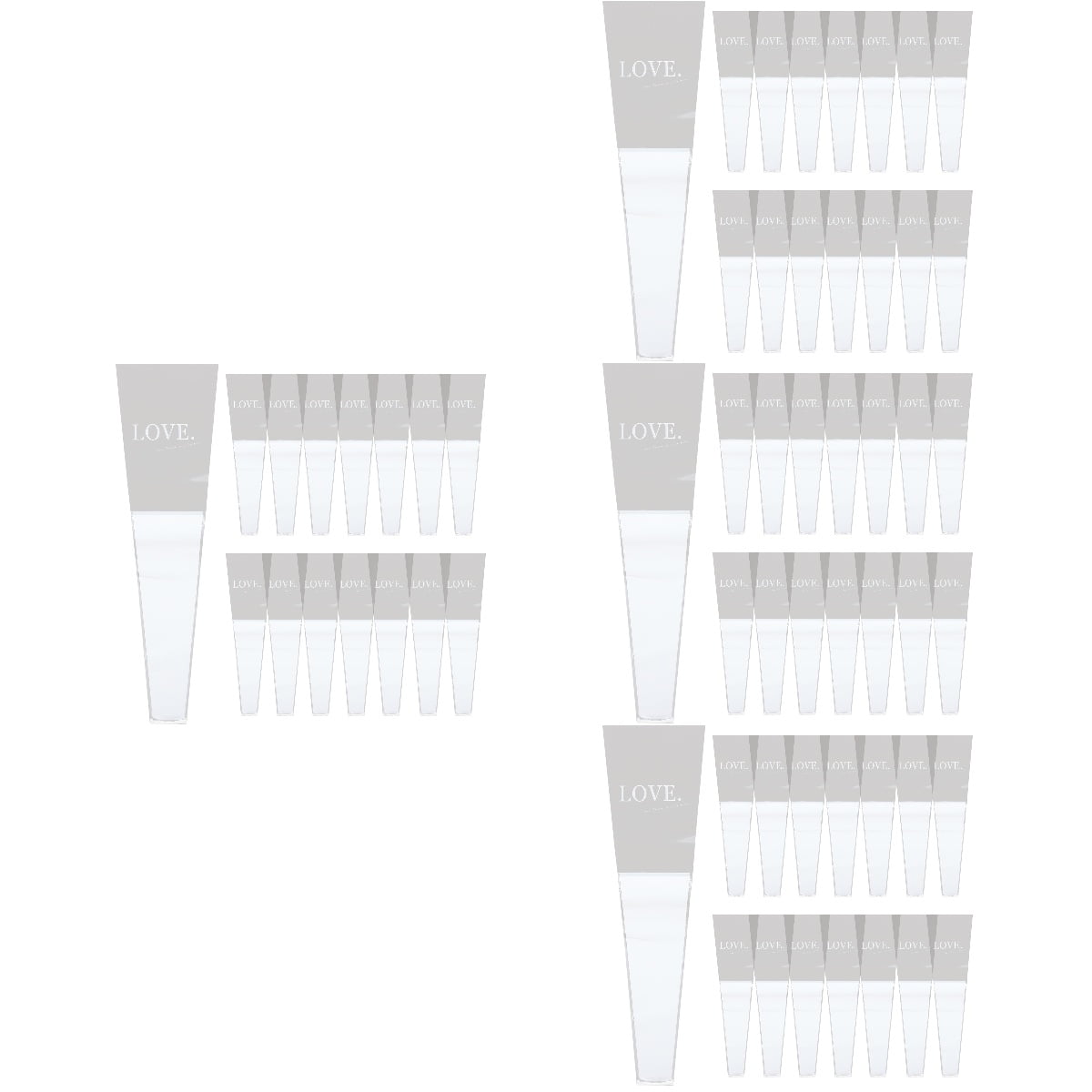 4 Count Flower Packaging Sleeves for Bouquets Roses Artificial Flowers Single Bags White