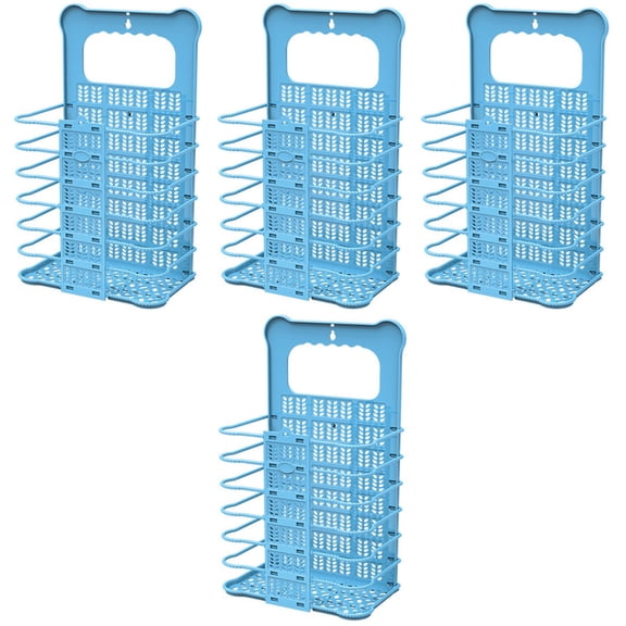 4 Count Foldable Laundry Basket Stacked Folding for Convenience