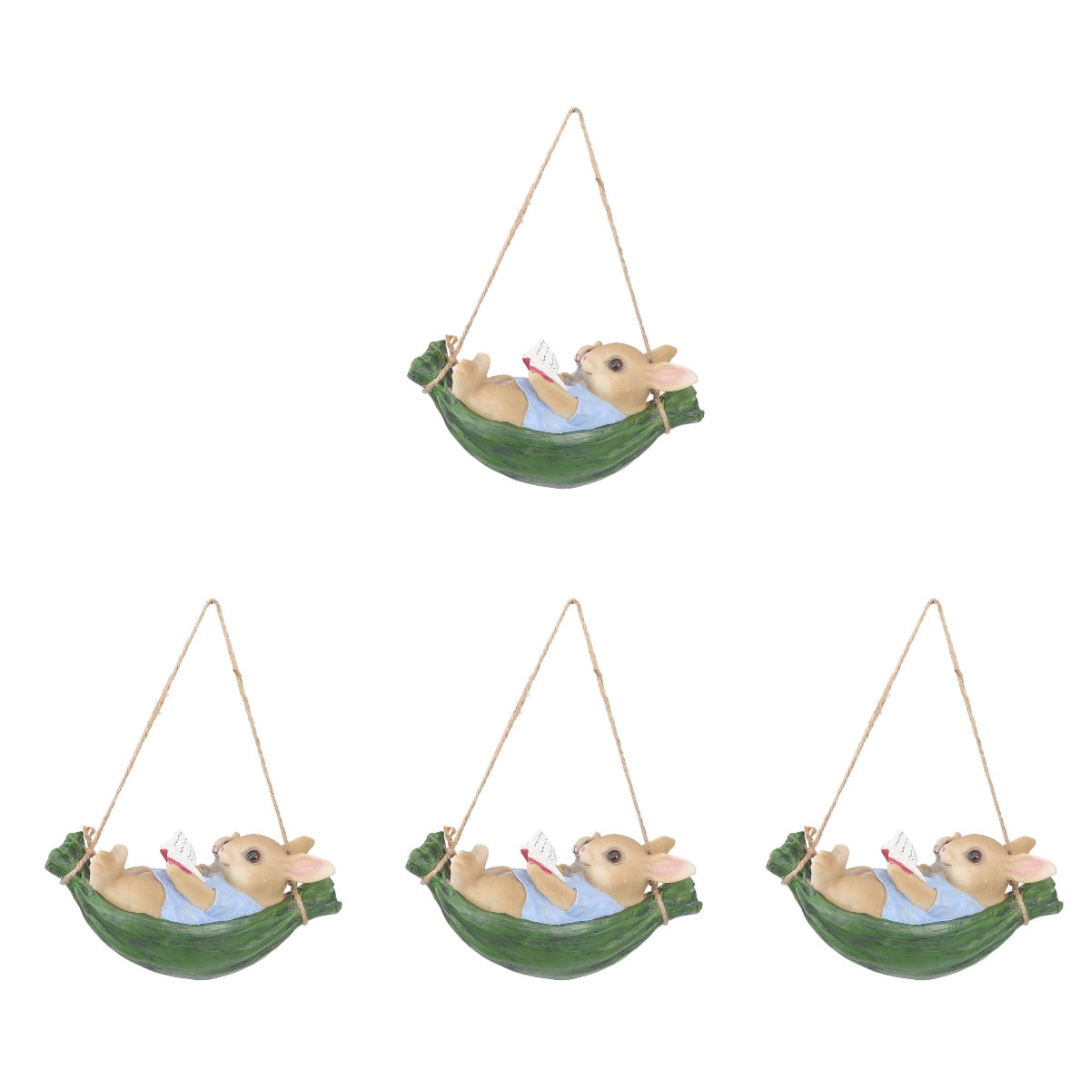 4 Count Garden Resin Swing Rabbit Outdoor Sculpture Ornament - Walmart.com