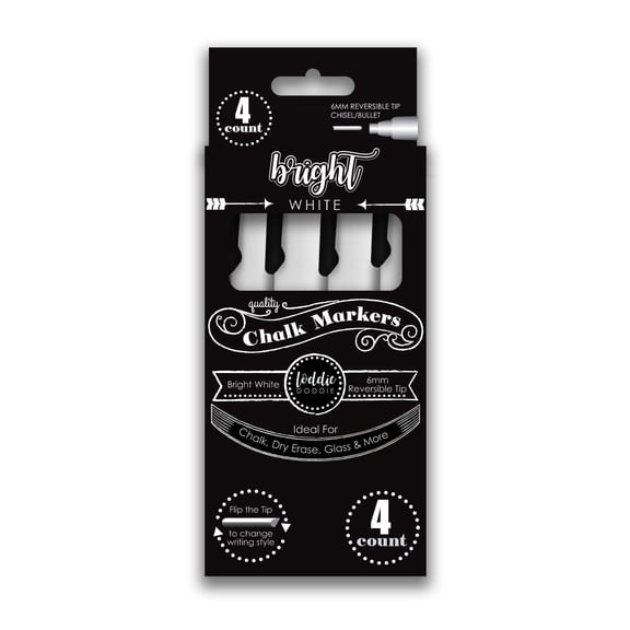4ct Chalk Markers- Bright White