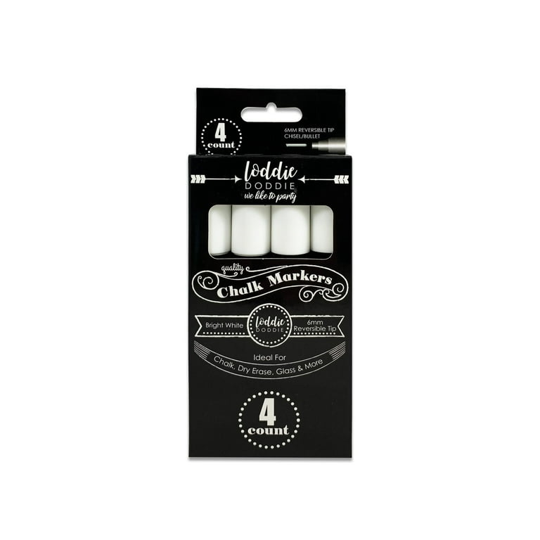 Loddie Doddie 4ct Liquid Chalk Markers Bright White