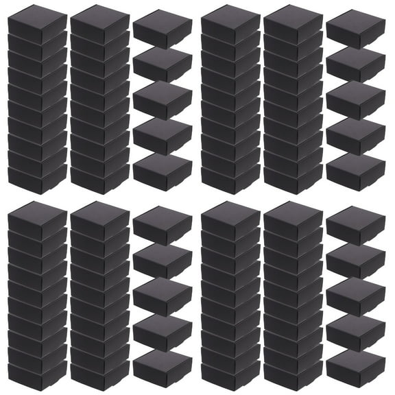 4 Count Mailing Carton Shipping Boxes Cardboard with Lids Gift Bulk Black