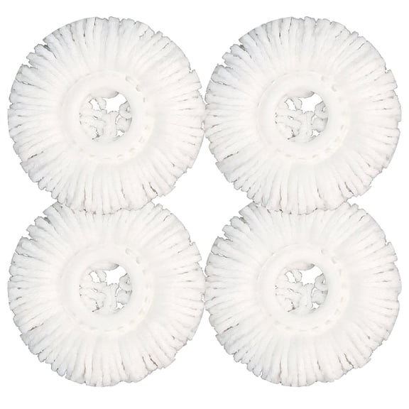 4 Count Microfiber Mop Refills Compatible with Hurricane Spin Mop, Washable and Absorbent Replacement Heads for 6"-6.3" Spin Mop Base