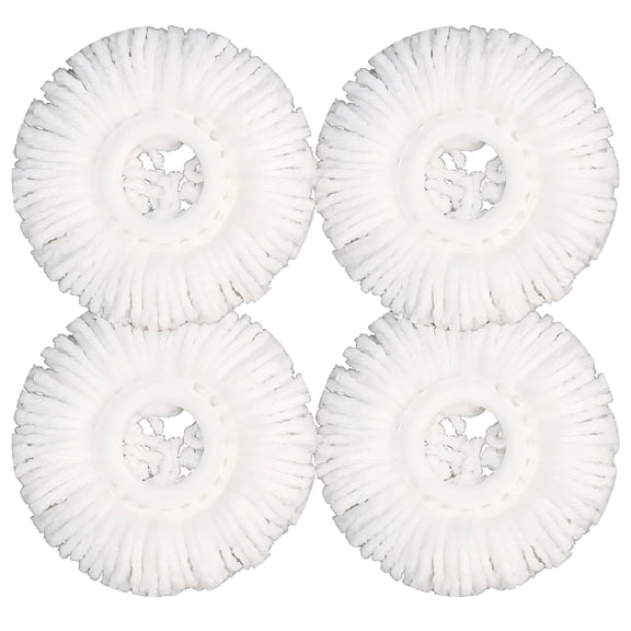 4 Count Microfiber Mop Refills Compatible with Hurricane Spin Mop, Washable and Absorbent Replacement Heads for 6"-6.3" Spin Mop Base