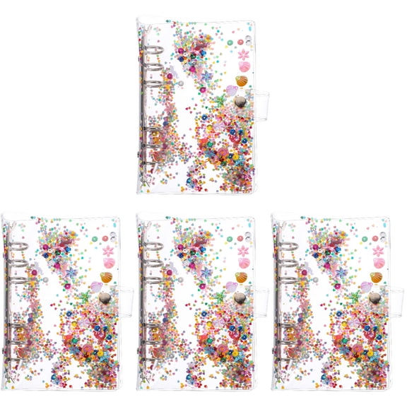 4-Pack Transparent Planner Binder Shell Clips for Notebook Covers, Office Supplies Organizer Accessories