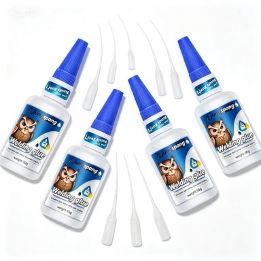 4 Count Quick Drying White Welding Liquid Glue, Waterproof Universal Strong Adhesive, Repair Glue for Metal, Wood, Plastic, Ceramic, Glass and Hard Materials