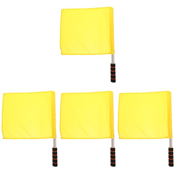 4 Count Referee Border Flag Mini Flags Soccer Balls Hand Signal Match Desk Equipment Footballs Racing Rig