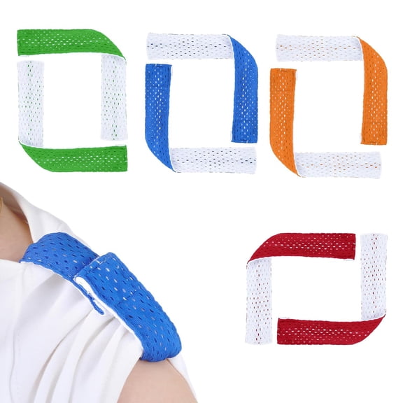 4 Count Sleeve Holder for Sports Shirts, Jersey Sleeve Clips Ties Solid Color Fasteners Sleeve Straps for Soccer, Softball, Baseball (Green, Blue, Wine Red, Orange)