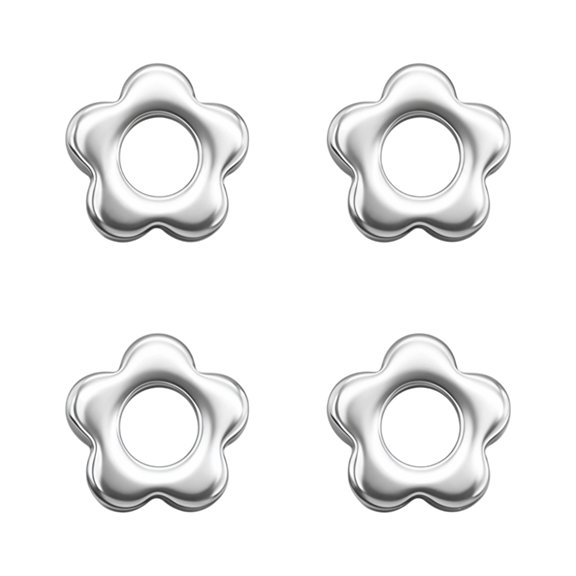4 Count Tea Powder Strainer Insert Set with Flower Rings Form for Fine Sifting, Home Mixing Work, Filter Use, and Powder Handling Aid