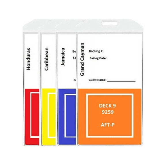 4 Cruise Luggage Tags for PRINCESS, CARNIVAL, NORWEGIAN, HOLLAND AMERICA