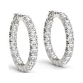 thumbnail image 1 of 4 Ct - 9 Ct Diamond Inside Outside Hoops W/ Vault Lock 14k White Gold Lab Grown (G-H, VS), 1 of 10