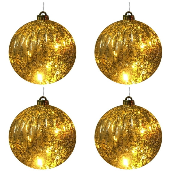 Brite Star 4 Ct Gold LED Sphere, Battery Operated LED Lights