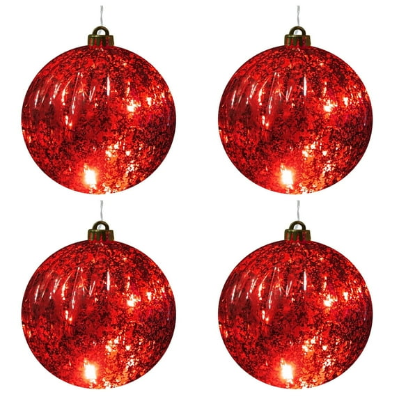 Brite Star 4 Ct Red LED Sphere, Battery Operated LED Lights