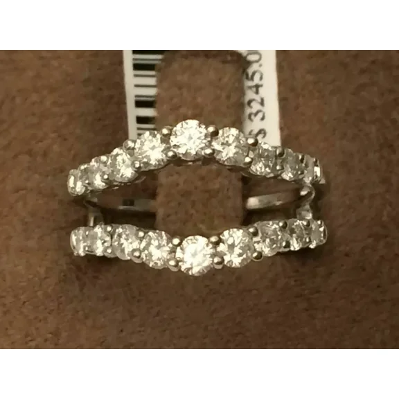 4 Ct Round Cut Moissanite Wrap Enhancer Ring Guard 14k White Gold Plated